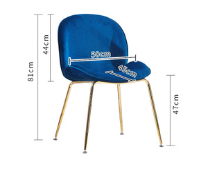 Échantillon Gratuit - Chaise de Restaurant Moderne en Gros - Fauteuil Nordique en Velours - Chaise de Salle à Manger en Tissu avec Pieds Dorés EN581 - Product Image 3