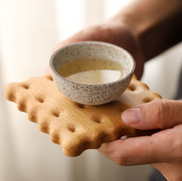 Sous-verre créatif en bois massif, design simple, isolant thermique, tapis anti-dérapant pour tasses à café et à eau, utilisation sur table à manger