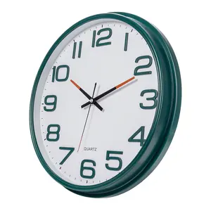 Plastic Craft Clock Large Size Circular Wall Clock 3D Stereoscopic Digital Dial Design 16 Inch Silent Wall Clock