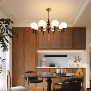 Lámpara de techo estilo retro francés, dorada, de 8 cabezas LED, redonda, con múltiples cabezales, para dormitorio, sala de estar - Product Image 1