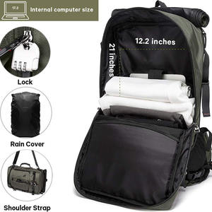 Muestra gratis Leisure Friendly RPET Botellas de plástico de hilo reciclado Smart Male Charging Triathlon Laptop Outdoor Retro Backpack - Product Image 3