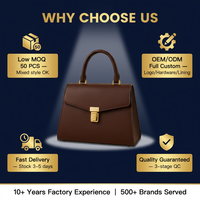 Bolso de Mano con Logotipo Personalizado del Fabricante, de Cuero Genuino, Correa Minimalista, Bolso Tipo Satchel con Solapa Estructurada y Asa Superior para Mujer, para el Trabajo y la Oficina