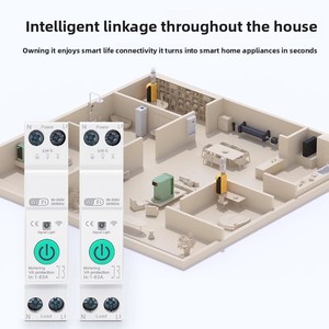 63A 1P + N wifi thông minh chuyển đổi MCB với đồng hồ năng lượng, kWh giám sát, hẹn giờ relay, tuya/Smartlife kiểm soát thông minh Breaker - Product Image 2