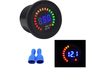 समुद्री वाहन मोटरसाइकिल ट्रक के लिए 12 वी वोल्ट मीटर गेज डिजिटल डिस्प्ले वाटरप्रूफ वोल्टमीटर पैनल - Product Image 2