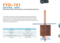 Machine de levage et d'inspection pour stores roulants, kg, outil de test