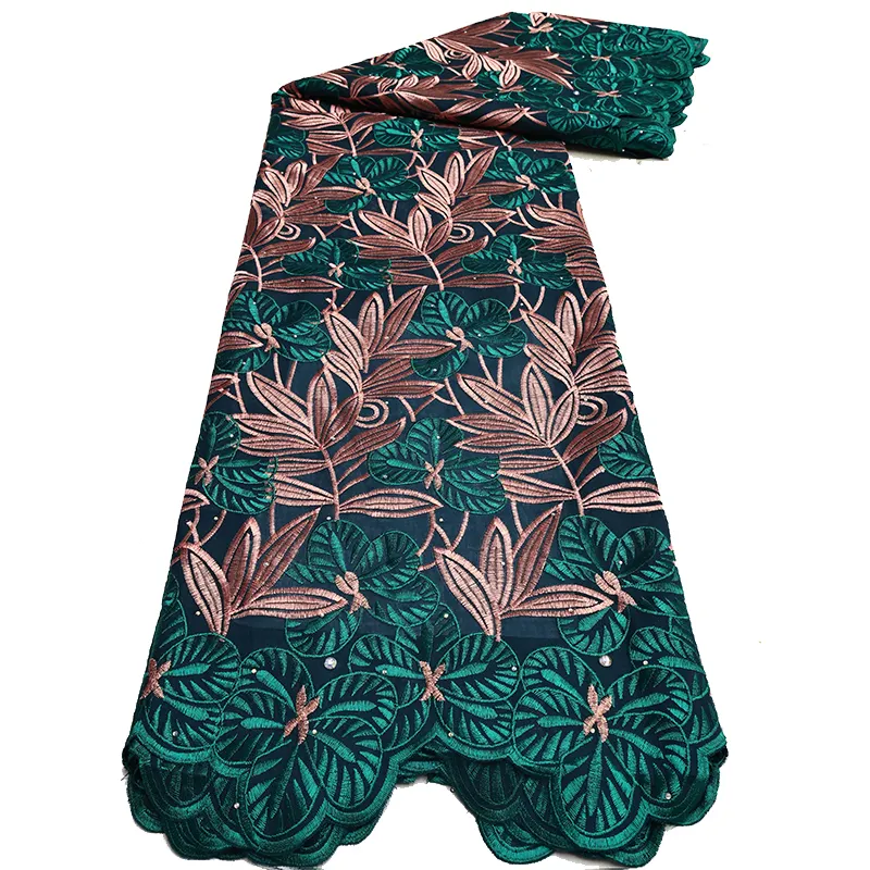 NI.AI yumuşak İsviçre vual dantel ile taşlar kaliteli kadınlar için afrika nakış pamuk dantel kumaş elbise
