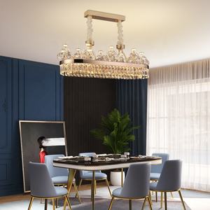 Luxuriöse Hotel- und Wohnzimmer-LED-Pendelleuchte, 2-stufiger großer Kronleuchter mit K9-Kristall-Lampenschirm - Product Image 5