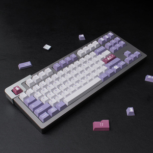 Tecsee viola e bianco Cherry profilo Keycaps ABS <span class=keywords><strong>Custom</strong></span> tedesco/giapponese Set di tastiere meccaniche - Product Image 6