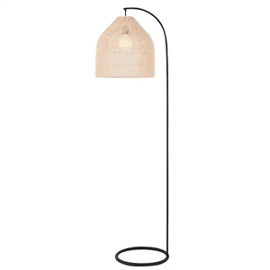 Stehlampe lampe de sol arc rustique <span class=keywords><strong>pour</strong></span> pépinière lampe sur pied haute 1 lumière avec <span class=keywords><strong>abat</strong></span>-<span class=keywords><strong>jour</strong></span> en <span class=keywords><strong>rotin</strong></span> <span class=keywords><strong>pour</strong></span> la décoration du salon lampara de piso - Product Image 1