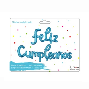 Ensemble de ballons Feliz cupleanos en Stock au mexique et au pérou Offres Spéciales, fournitures de fête de joyeux anniversaire, déco Rose or bleu rouge espagnol feuille d'aluminium - Product Image 6