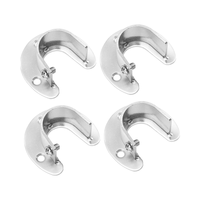 1 Set Béquille de siège à bride ouverte Armoire Placard Pôle Siège Bride Fin Tringles à rideaux Supports en acier inoxydable Argent Placard