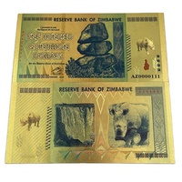 Productos con Envío Gratuito, Muchos Diseños de Billetes de Banco de Zimbabue, Billete de Banco de Plástico Chapado en Oro