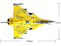 FMS 80mm Rafale EDF RC Jet Airplane PNP Full Flying Canards 100A ESC 12 Blade Fan Expérience de vol réaliste