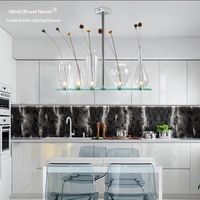 Lustre de restaurant en verre créatif postmoderne, style italien, pour villa, avec douille G9