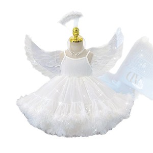 Abito da principessa per bambina, abito a balze in rete primaverile ed estivo, abito con ali d'angelo, abito di compleanno, articoli più venduti - Product Image 5