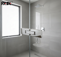 Charnière de porte en verre en laiton à fermeture automatique certifiée CE à 180 degrés finition miroir durable pour l'installation de cloisons d'hôtel et de douche