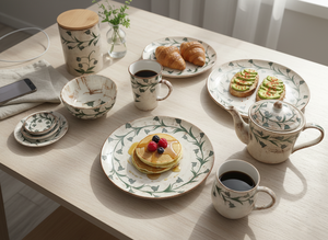 Assiette en céramique émaillée sous glaçure, motif orchidée vintage peinte à la main, 11 pouces, grande taille, épaisse, idéale pour les plats principaux - Product Image 4