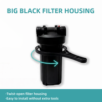 Boîtier de filtre à eau noir de 20 pouces avec port en acier inoxydable de 1 pouce, système de filtration haute pression robuste pour toute la maison