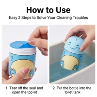 Nettoyant WC automatique écologique parfum citron, flacon pour réservoir, 2500 chasses d'eau, 4 mois, détartrage lent pour cuvette et citerne