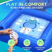 Table de poker gonflable en PVC 70x70cm pour piscine, plateau de jeu flottant pour l'été, idéal pour les réunions de famille et entre amis