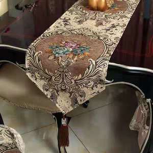 Jacquard Shiny Sequin Rose <strong>Gold</strong> Customizable <strong>Table</strong> <strong>Runners</strong> for Family Dinners Gatherings Wedding Christmas Decoration - Product Image 2