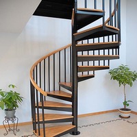 Escalier en spirale en acier et bois, villa, vente personnalisée, escalier en spirale en acier métallique, escalier pour intérieur et extérieur