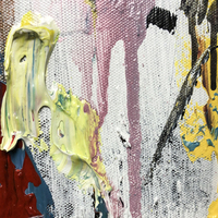 JZ Arts Peinture à l'huile abstraite moderne originale peinte à la main sur toile, art mural paysager encadré