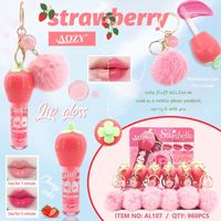 Nieuwe hanger Pluizige bal Kleurmake-up Fruit smaak Bedauwde lipglazuur Spiegelachtige volle lippen Hydraterende Langdurige look Jonger