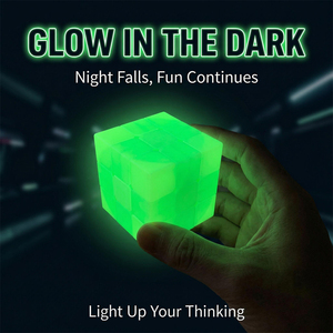 <span class=keywords><strong>Cube</strong></span> Magique Lumineux 3x3x3 en Plastique Vierge 3D Personnalisable, Vert Fluorescent, Rotatif, qui Brille dans le Noir - Product Image 3