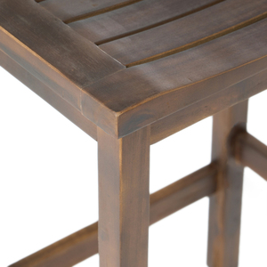 Tabouret de bar pliable en bois d'acacia pour l'extérieur, hauteur comptoir, ensemble de 2 places, ensemble de 2, finition brun acajou - Product Image 4