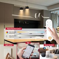 Lustre LED suspendu pour salon, design original, en aluminium, commande intelligente, blanc chaud, intensité variable, style nordique créatif, pour salle à manger