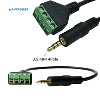 Connecteurs de câble OEM Factory 3,5 mm 4 pôles stéréo TRRS mâle vers AV 4 broches bornier à vis vert Balun