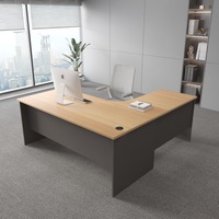 Bureau de direction en bois en forme de L avec design détachable, moderne et simple, bureau d'angle classique pour les affaires