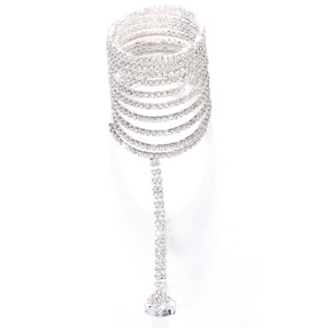 <span class=keywords><strong>Bracelet</strong></span> en cristal multicouche à la mode-Style minimaliste, chaîne de doigt élastique en strass scintillant pour femme - Product Image 4