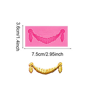 European Style Embossed Fondant Mold 8 Pieces Pink Rectangle Cake Decorating Tool - Product Image 5