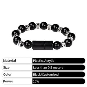 Câble de données perlé avec logo personnalisé, mini bracelet en plastique pour promotion, câble de téléphone à charge rapide pour mobile - Product Image 4