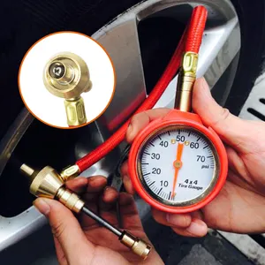 Customized Heavy Duty Tire Pressure Gauge Auto Service Gage Tire Pressure Gauge With Rubber Hose