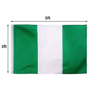 Drapeaux nigériens personnalisés en polyester 68D, 90x150cm (3x5FT), avec 2 œillets, logo personnalisé, style volant, portables, vente en gros - Product Image 4