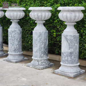 Klassieke Tuin Natuurlijk Marmer Bloempot Hand Gesneden Marmeren Planter - Product Image 2