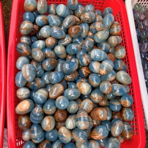 Œuf en <span class=keywords><strong>Onyx</strong></span> Bleu Naturel en Gros, Cristal de Guérison, Œuf en Quartz Artisanal pour la Décoration - Product Image 5
