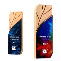 Trophée de cristal personnalisé créatif en bois massif impression UV trophée de verre cristal souvenir pour l'automobile et l'éducation