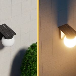 Éclairage Sphérique Solaire Extérieur Mural Blanc Chaud en PC pour Clôture IP65 Alimenté par Panneau Solaire LED pour Maison et Rue - Product Image 5