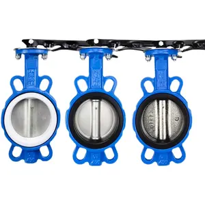 Wafer Type Butterfly Valve With Hand Lever Rubber Seated Valve Products ss1010 gate drawing butt weld butterfly valve