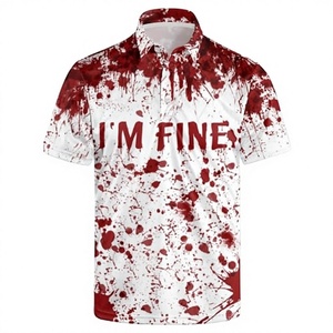 Maglietta da golf di Halloween I'm Fine, solida e traspirante, per uomo, divertente, umoristica, per abiti originali - Product Image 3