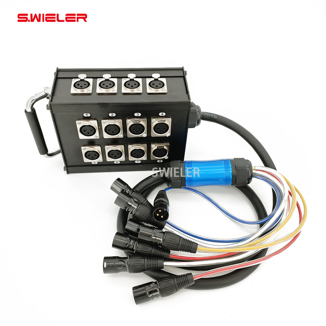 Audio Stage Box Xlr 8/16 Channel Snake Cable Xlr Connector Metal Snake Cable Box Link Cabo Xlr Box 8 for Mixer Stage Audio
