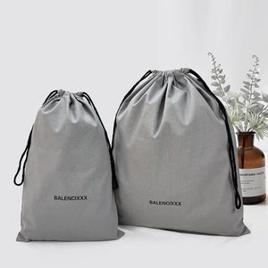 Роскошная брендовая Экологически чистая сумка для хранения, мягкая Пылезащитная сумка для одежды, из серого холста, Подарочная сумка из переработанного хлопка на шнурке - Product Image 6