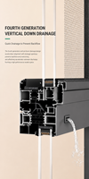 Fenêtre battante moderne insonorisée en aluminium avec verre isolant et persienne pour appartements, hôtels, villas