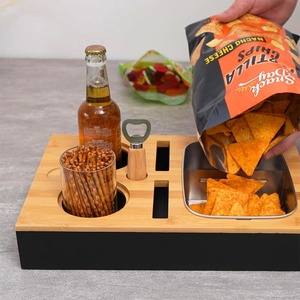 Bambú Sofá Consola Anti-derrame Bebida y Vaso Caja Titular Sofá Snack Bar Organizador Bandeja - Product Image 4