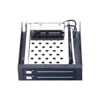 علبة Unestech ثنائية الفتحات مقاس 2.5 بوصة بدون صينية لتخزين أقراص SSD من نوع SATA 3 و Type-C مع خاصية التبديل السريع لفتحة الأقراص مقاس 3.5 بوصة