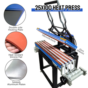 Placas de calentamiento dobles industriales de fábrica Xingyan 25*100 Cordón de transferencia de gran formato máquina de prensa de calor plancha <span class=keywords><strong>subli</strong></span> macion - Product Image 5